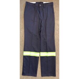 Big Bill Industrial Work Pants Mens 34x32 Canvas Welder Reflective Navy Cotton